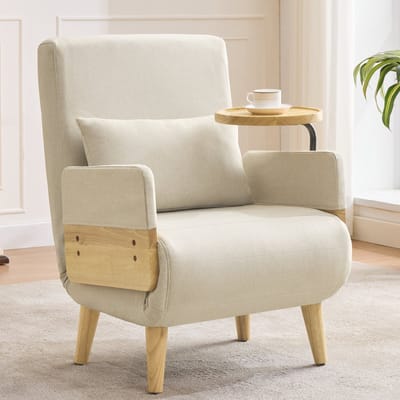 STILVORA Sessel - Modern Design 3-in-1 - Verstelbare Klapstoel Met Schlaffunctie - Voor Woonkamer, Slaapkamer en Kantoor - Leinen Beige
