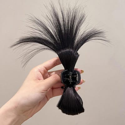 Perruque de cheveux pour femmes Pince Crabe Paresseuse Tête Clip de Prise Perruque Queue de Cheval Haute Accessoires pour Cheveux noir