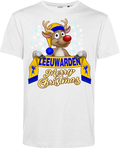T-shirt Leeuwarden | Foute Kersttrui Dames Heren | Kerstcadeau | Cambuur supporter | Wit | maat XS