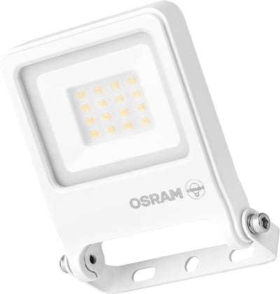 OSRAM ENDURA FLOOD PC 10W LED-schijnwerper, 3000K warmwit, 1000 lumen, IP65 witte schijnwerper, 180° montagebeugel, wit