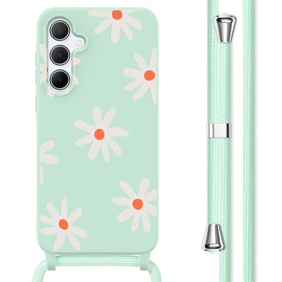 imoshion Hoesje - Geschikt voor Samsung Galaxy A55 (5G) - Siliconen design hoesje met koord - Green Flower Distance
