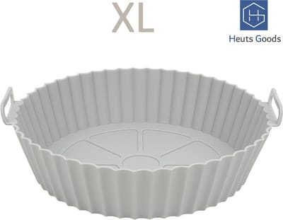 Heuts Goods - LUXE Airfryer Siliconen Bakje Grijs - Heteluchtfriteuseaccessoires - Airfryer accesoires - 20CM - Grijs