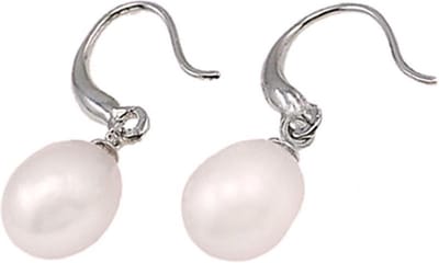 Zoetwater parel oorbellen Maureen W - oorhangers - echte parels - wit - luxe sieraden zakje - parel oorbellen dames