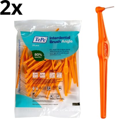 TePe Angle Oranje - 2 x 25 stuks - Voordeelverpakking