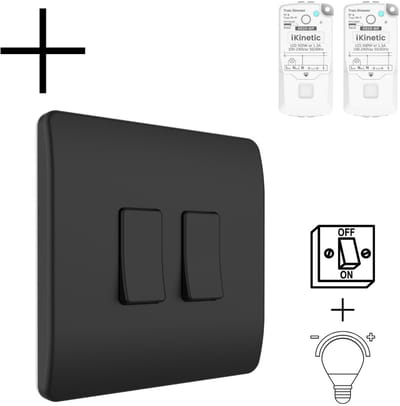 Draadloze Wandschakelaar | Wifi | App bediening | Montage Schroeven Tape | Aan Uit Dimmer | Compatibel Google Alexa | Zwart