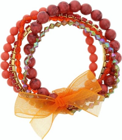 Behave - Armband speels rood met oranje strikje - vrolijke look