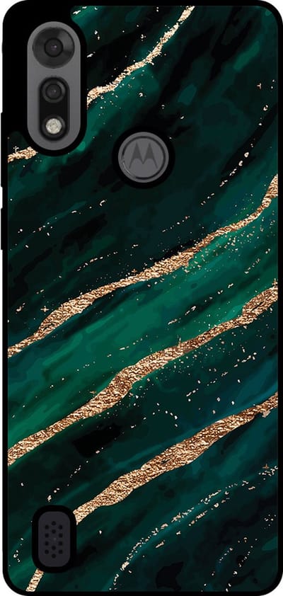 Smartphonica Telefoonhoesje Geschikt voor Motorola Moto E6i / E6s 2020 met marmer opdruk - TPU backcover case marble design - Groen Goud geschikt voor Motorola Moto E6i;Motorola Moto E6s 2020