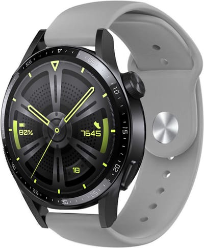 Strap-it Sport bandje geschikt voor Huawei Watch GT / GT 2 / GT 3 / GT 3 Pro 46mm / GT 4 46mm / GT 5 & 5 Pro (46mm) / GT 4 46mm / GT 5 & 5 Pro (46mm) / GT 2 Pro / GT Runner / Watch 3 - Pro / Watch 4 (Pro) / Watch Ultimate - grijs