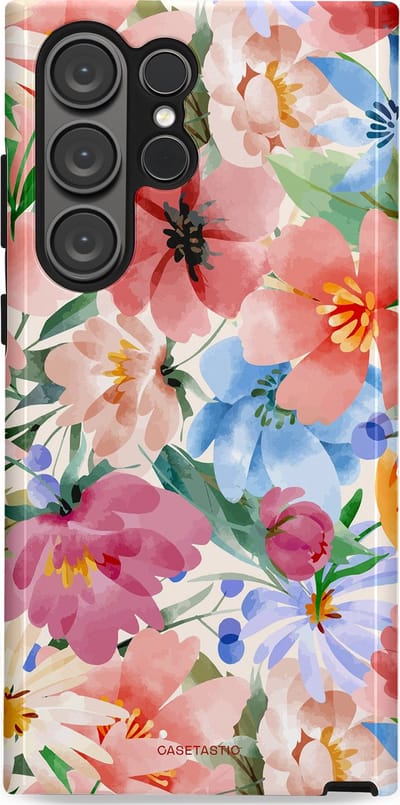 Casetastic Hoesje Geschikt voor Samsung S23 Ultra - Stijlvolle Beschermende Duo-layer Case - Tuin van tinten