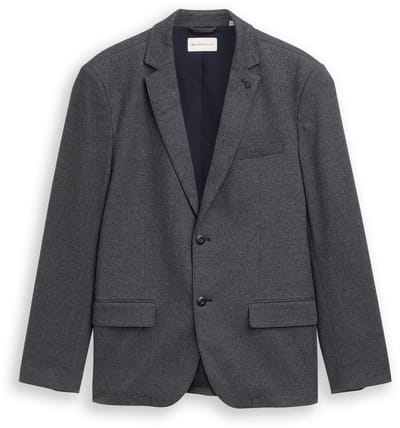 Tom Tailor - Dobby colbert met stretch - Maat 48 - navy structured grindle