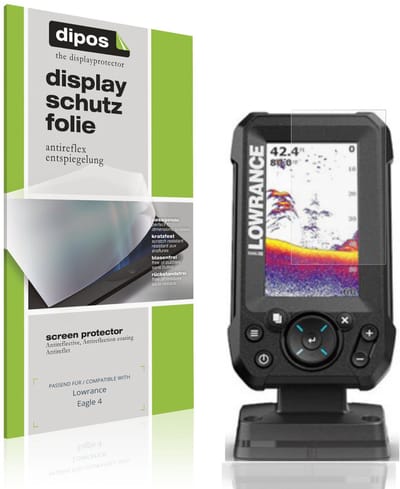 dipos – 2x Matte Beschermfolie geschikt voor Lowrance Eagle 4 | Krasbestendige & antireflecterende Screenprotector Ultra-Thin