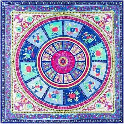 Dames Sjaal - Grote Foulard - Stijlvol Accessoire - Twill Zijde - 135cm - Bohemian