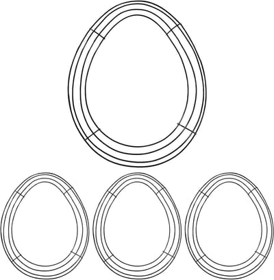 Metalen Slinger Skeletten - Krans Frames - Paasdecoratie Maken - Set van Vier - 23 x 43 cm - Wit