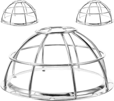 Rookmelder Deksel - Brandalarm Beschermer - Koken Bakken - Slagvast Ijzeren Gaas - 43cm Hoog - Zilver