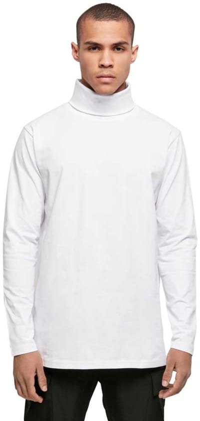 Build Your Brand - Turtle Neck Longsleeve T-Shirt - White maat XS