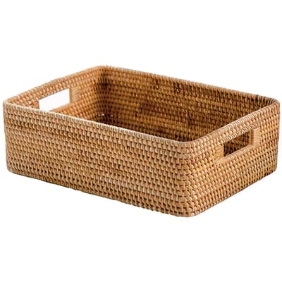 Rieten Opbergmand Desktop Utility Organizer Geweven Opbergmand voor Salontafel