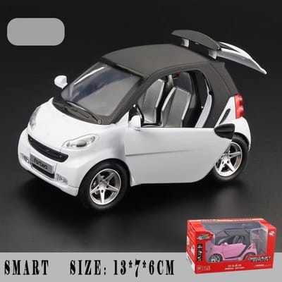 1:32 Mercedes Benz Smart Fortwo Micro Stadsauto Legering Metaal Diecast Model Auto Geluid & Licht Terugtrek Speelgoed Verzamelingen Hobby Cadeau