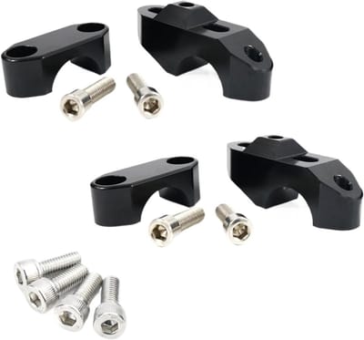 Motorfiets Stuurverhogers - Stuur Riser Klem - Verbeteren Rijervaring - Verstelbare Positie - 28mm 1 1/8" - Zwart