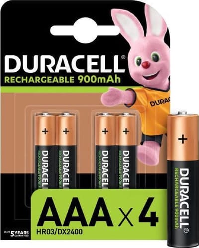 Duracell Rechargeable AAA 900mAh batterijen - 4 stuks