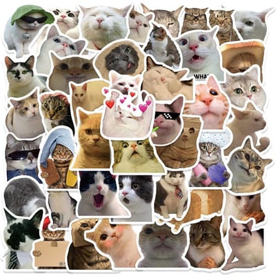 50 stks/set Kat Grappige Dieren Stickers Vintage Speelgoed DIY Kids Notebook Bagage Motorfiets Laptop Koelkast Decals Graffit 50Pcs/Set veelkleurig