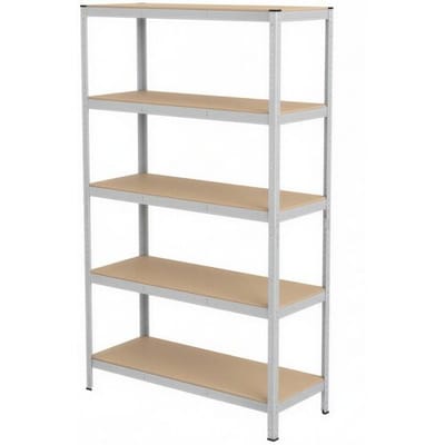 Ochama 5-Laags Stellingkast, Stalen Opbergrek voor Garage of Schuur, Draagvermogen 750 kg, Zilver