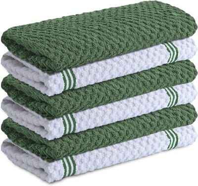 Premium keukenhanddoeken set van 6 - 100% katoen, absorberende theedoeken voor keuken en huishoudelijk gebruik