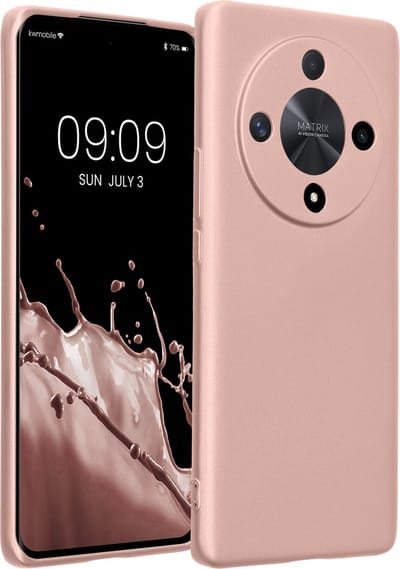 kwmobile telefoonhoesje geschikt voor HONOR Magic6 Lite / X9b - Hoesje voor smartphone - Back cover in metallic roségoud