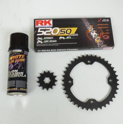 kettingset fe 13x39 steek 520 voor quad yamaha 350 raptor 2004 tot 2014 nieuw