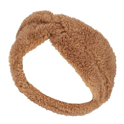 Sarlini - Haarband dames - Teddy Wol - One Size - Camel