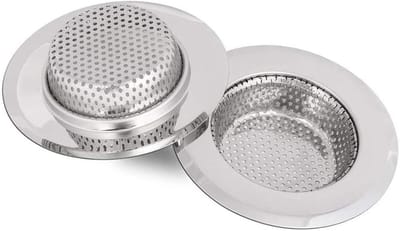 RVS Afvoerfilter voor Keuken en Badkamer, 90mm OD, Voorkomt Verstoppingen, Set van 2