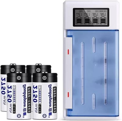 Oplaadbare C Batterijen - LR14 Batterijen - Speelgoed Voeden - Lage Zelfontlading - 4 Stuks - Zwart