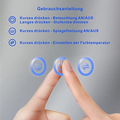 Ronde Badkamerspiegel met Verlichting 80 cm - Dimbare LED Wandspiegel met Touch Schakelaar