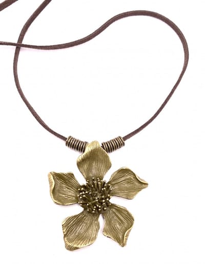 Ketting- Brons- Bloem- Bruin- Allergievrij - Charme Bijoux