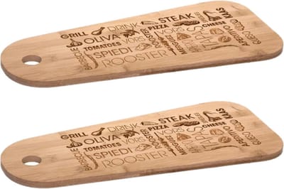 Secret de Gourmet Serveerplank - 2x - tapas plank - bamboe - tapas - 45 x 19 cm - broodplank