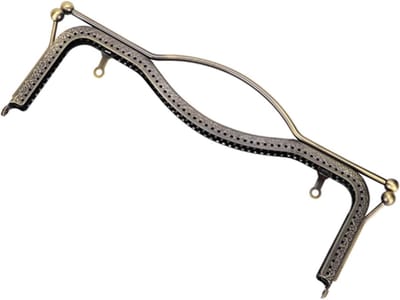 Metalen Portemonneeframe voor Doe-het-zelf Handtassen, Vintage Kussluiting en Tashandvat, 30 x 12 cm voor Ambachtelijke Projecten en Creatieve DIY Ideeën
