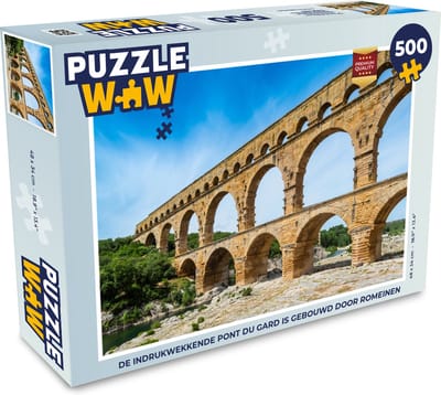 Puzzel De indrukwekkende Pont du Gard is gebouwd door Romeinen - Legpuzzel - Puzzel 500 stukjes