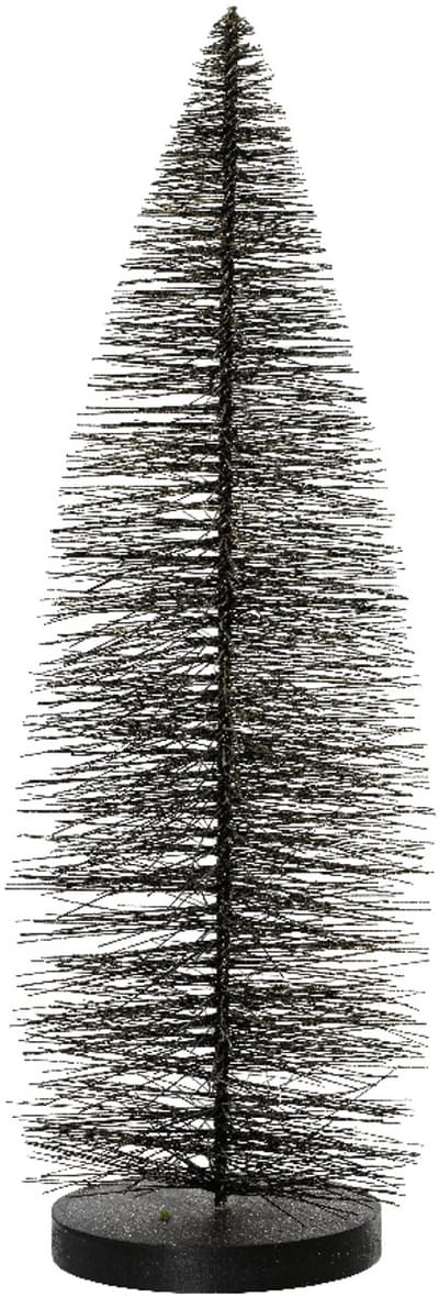 Kerstboom 30cm zwart met goud