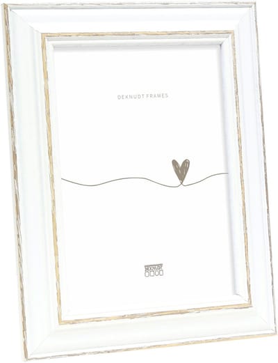 Deknudt Frames fotolijst S221H3 - wit met bruin accent - 20x28 cm