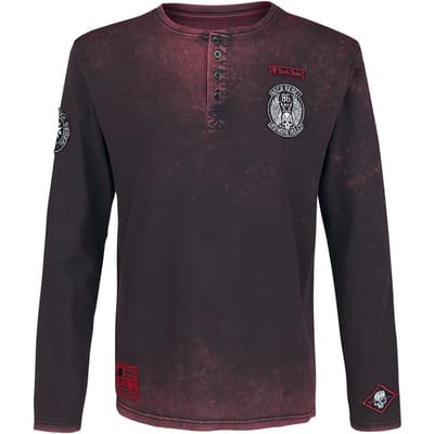 Rock Rebel by EMP - Rock Shirt met lange mouwen - Through The Glass - S tot 5XL - voor Mannen - bordeaux