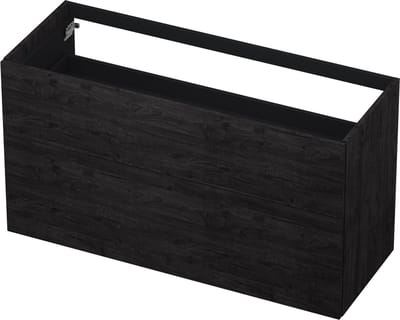 INK® wastafelonderkast 2 laden greeploos push to open hout decor 120x45x65cm, houtskool eiken