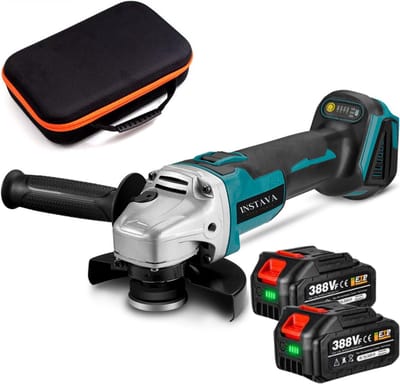 Instava Haakse Slijper Incl. 2x Accu (4.0Ah) - Ø125MM - Geschikt Voor Makita 18v Accu - Incl. Accessoires en handige Tool bag