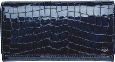 Golden Head Portemonnee / Portefeuille Dames - Ritsportemonnee - Leer - Krokodillenprint - Cayenne - Blauw Croco
