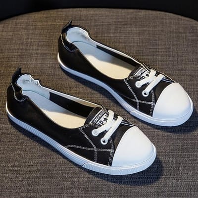 Schoenen voor dames Sneakers Lente Zomer Echt leer Eenvoudige platte schoenen Studenten instappers Casual schoenen Zwangerschapsschoenen Plus maat 42 40 black