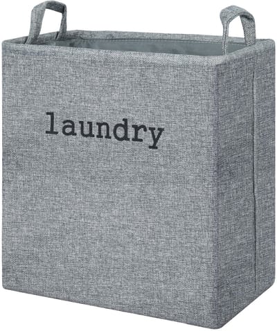 Unyqoos ® Opvouwbare Stoffen Wasmand met Handvatten voor Diverse Ruimtes in Huis, 35 Liter Capaciteit, Grijs