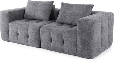 HomeMiYN Modulair Bank – Linker Module Bank – Lichtgrijze Zachte Schuim Bank – Combineerbare 1-Zits Sofa Module – Ruimtebesparend Design