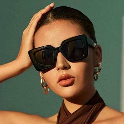 Mode Vintage Zonnebril Dames Oversized Vierkant Luxe UV400 Brillen Heren Reis Merk Brillen Oculos De Sol