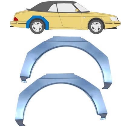 Reparatiepaneel achterspatbord voor Saab 900 1978-1998 / Links + Rechts / Set