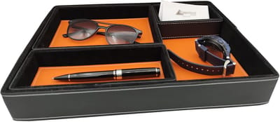 Bureauset Kunstleer - Kantoor Accessoires - Bureau Organisatie - Compact Ontwerp - Oranje