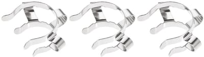 3 Stuks Scharnierclips met Glad en Robuust Oppervlak | Stevige Grip voor Kantoor en Laboratoria, Ideaal voor Dagelijks Gebruik (Zilver, 3,02 x 0,51 inch)