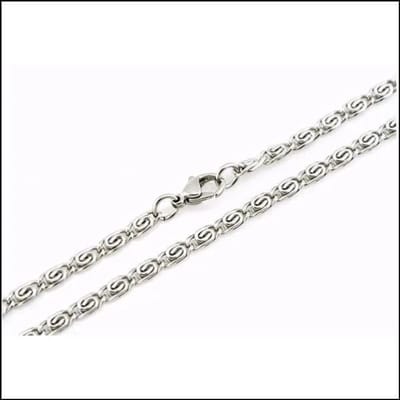 Aramat Jewels | Halskettingen | RVS Griekse Ketting Zilverkleur - Greek Pattern Unisex | 3.8mm / 50cm |50cm | | Staal | Volwassenen | Verkleurd niet